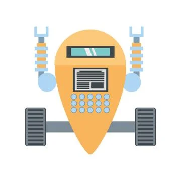 Yellow robotic system engineer Illustrazione stock