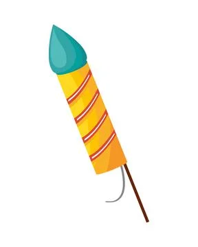 Yellow rocket firework Stock Illustration