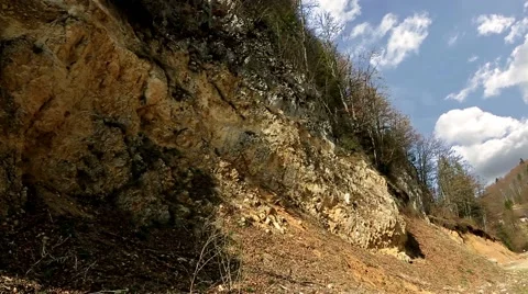 Yellow rocky mountain timelapse Stock Footage 50098667