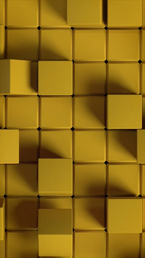 Yellow Roll Cubes Vertical Stock Footage 283532861
