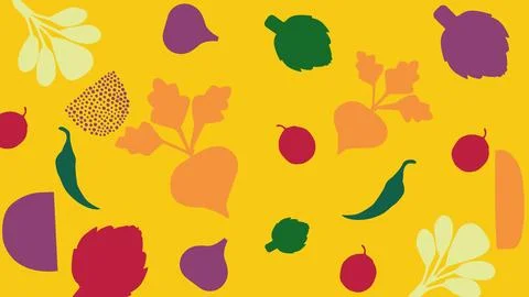 Yellow root vegetable silhouettes background Stock Illustration