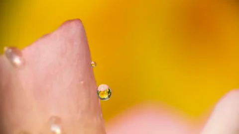 Yellow Rose Drops 스톡 사진