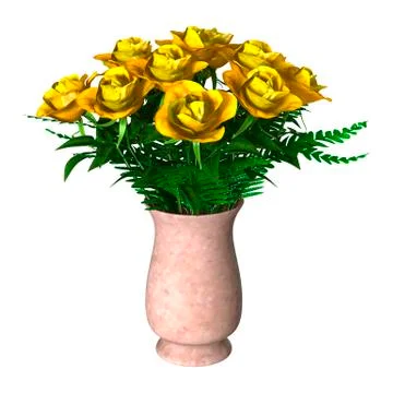 Yellow Roses on White Stock Illustration
