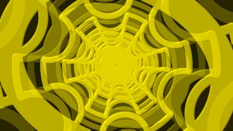 Yellow Rotating Circle Cutout Stock Footage 100175821