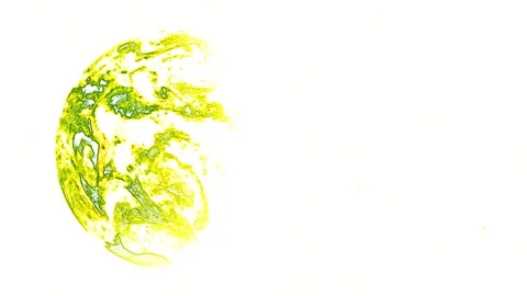 Yellow Rotating Hemisphere on White Background Stock Footage 133304244