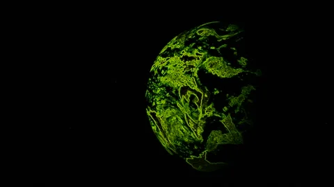 Yellow Rotating Planet A Stockbeeldmateriaal 133393669