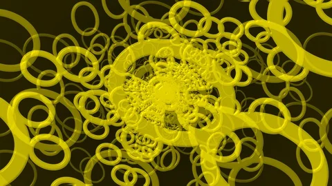 Yellow Rotation Lots of Circle Video stock 100458275