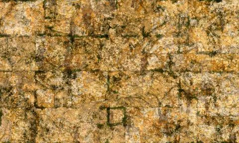 Yellow rough stone wall texture Stock Illustration