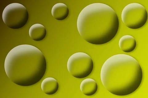 Yellow round bubble balls shape foam bubbles liquid water fluid shiny soap ball Stock Illustration