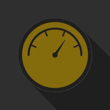 Yellow round button with black dial symbol icon Illustrazione stock