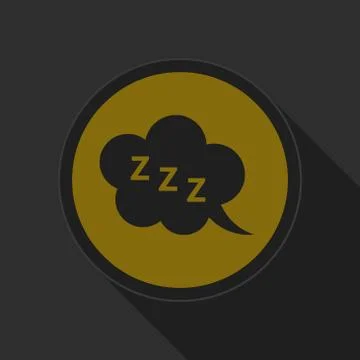 Yellow round button - black ZZZ speech bubble icon Stock Illustration