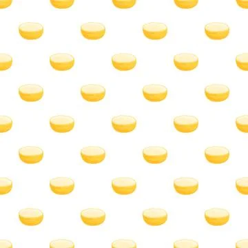 Yellow round dessert candy seamless repeating pattern Stock Illustration