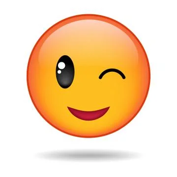 Yellow round emoticon Stock Illustration