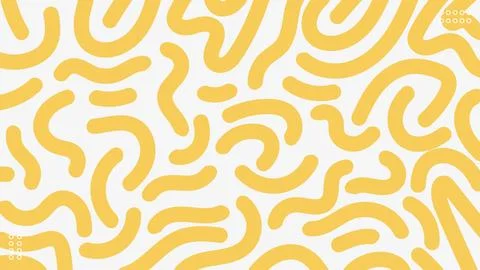 Yellow Round Line Background 70s 80s 90s Abstract Groovy Doodle Seamless Pa.. Stock Illustration
