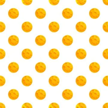 Yellow round objects with holes seamless pattern Illustrazione stock