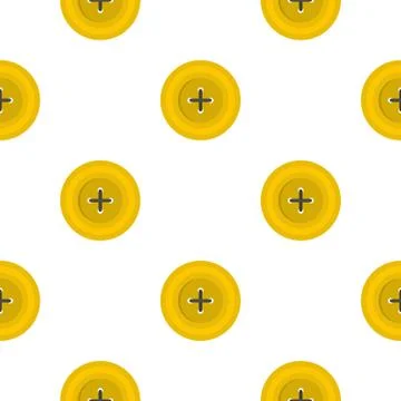 Yellow round sewing button pattern flat Stock Illustration