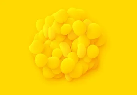 Yellow Round sphere isolated background. Design elements of liquid rounded pl Illustrazione stock