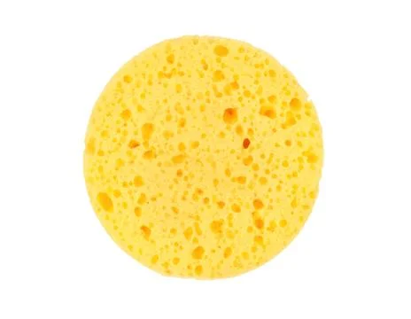 Yellow round sponge Foto stock