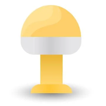 Yellow round table lamp on white background Stock Illustration