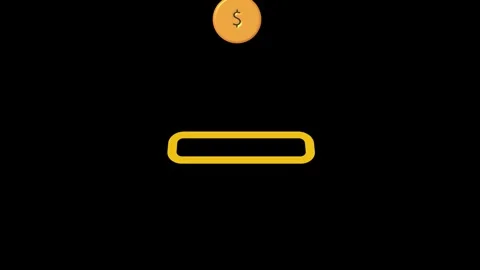 Yellow rounded rectangle outline frame on black background. Minimalist copy.. Video stock 337023093