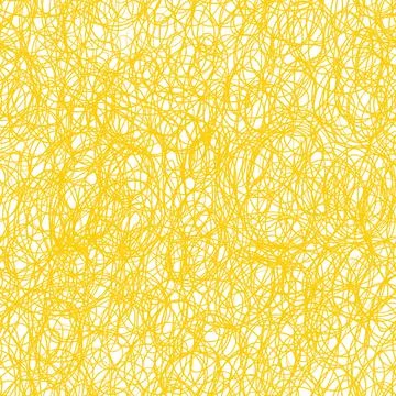 Yellow rounded scribbles hand drawn with a yellow pencil, seamless pattern on Illustrazione stock