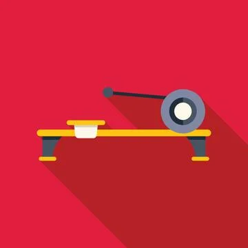 Yellow rowing machine for indoor training Stock Illustration