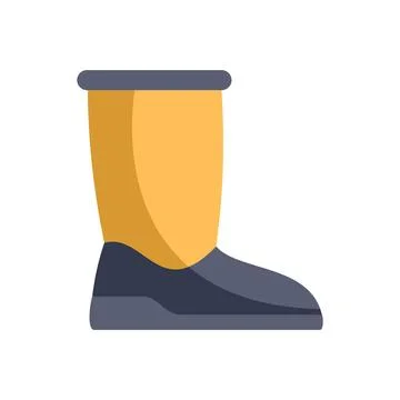 Yellow rubber boot keeping foot dry and protected Stock Illustration