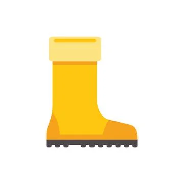 Yellow rubber boot standing side view gardening tool illustration Stock Illustration