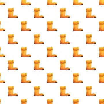 Yellow rubber boots pattern repeated on a white background Stock Illustration