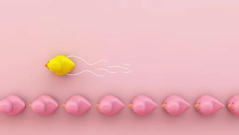 Yellow rubber duck advancing Stock Illustration