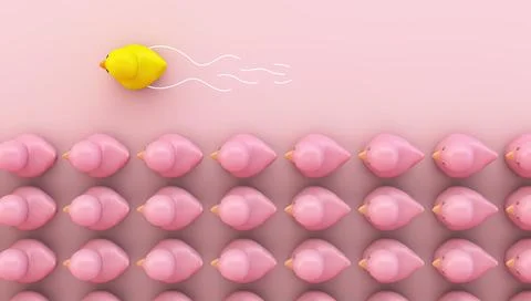 Yellow rubber duck advancing Stock Illustration