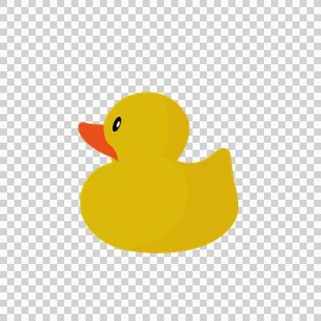 Yellow rubber duck flat icon isolated on white background. Illustrazione stock