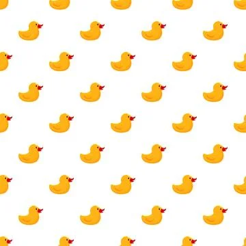 Yellow rubber duck seamless pattern background for children Stock Illustration