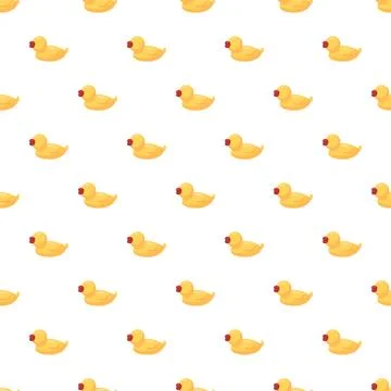 Yellow rubber duck toy objects repeating pattern Stock Illustration