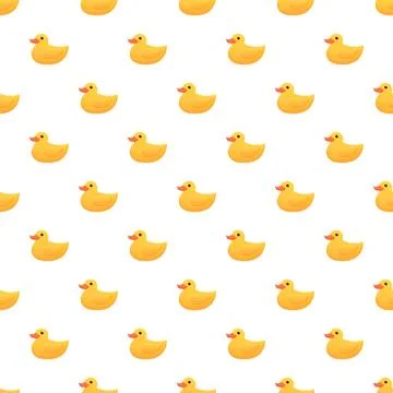 Yellow rubber duck toy pattern background for children Stock Illustration