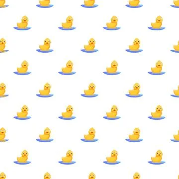 Yellow rubber ducks floating seamless pattern background for children Stock Illustration