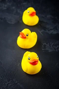 YEllow rubber ducks Stock Photos