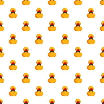 Yellow rubber ducks wearing bow ties pattern Illustrazione stock