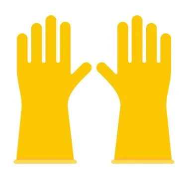 Yellow rubber gloves vector icon flat isolated Stock Illustration