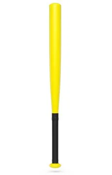 Yellow rubber professional softball or baseball bat isolated on white backg.. Stock Illustration