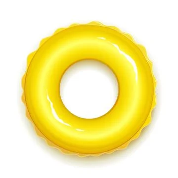 Yellow rubber ring for swiming in pool and sea Stock Illustration