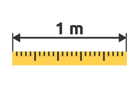 Yellow ruler, 1 m Stock Illustration