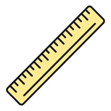 Yellow ruler measuring tool for school supplies Stock Illustration