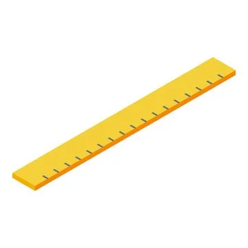 Yellow ruler tool measuring length in centimeters Stock Illustration
