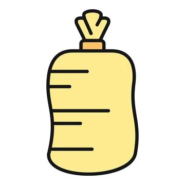 Yellow sack bag packaging for storage icon Stock Illustration