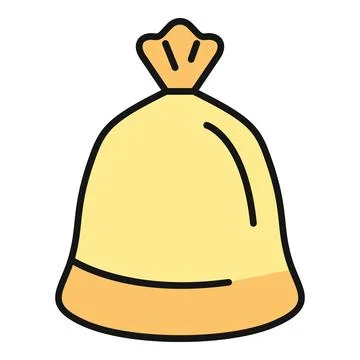 Yellow sack icon representing storage and wealth Stock Illustration