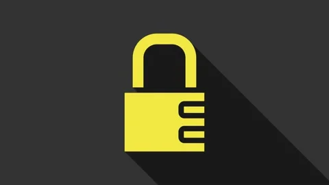 Yellow Safe combination lock icon isolated on grey background. Combination Stockbeeldmateriaal 147704210