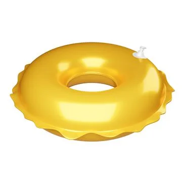 Yellow safety inflatable rubber ring Stock Illustration