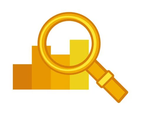 Yellow sales dynamic analysis icon on white background Stock Illustration