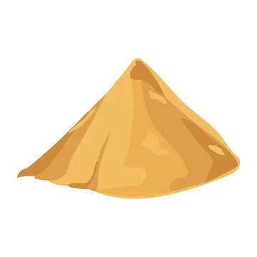 Yellow sand heap in flat design. Building materials at construction site. V.. Stock Illustration